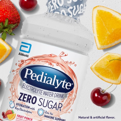 Pedialyte® Zero Sugar Fruit Punch Electrolyte Water Drink Perspective: back