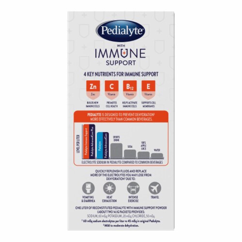 Pedialyte® Fruit Punch Immune Support Electrolyte Powder Perspective: back