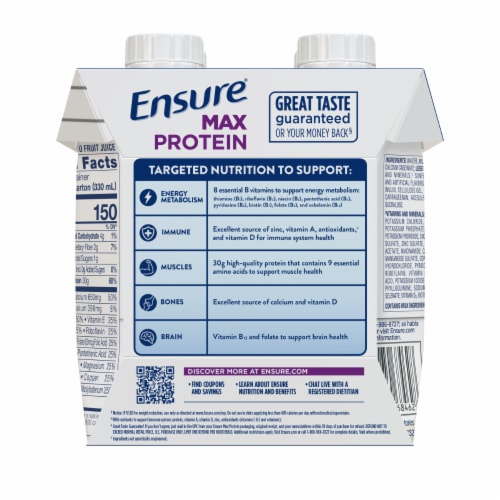 Ensure Max Protein Cherry Cheesecake Nutrition Shake Perspective: back