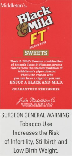 Middleton's® Black & Mild FT Filter Tips® Sweets Pipe-Tobacco Cigars Perspective: back