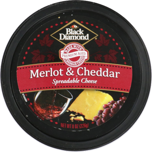 Black Diamond Merlot & Cheddar Spreadable Cheese Perspective: back