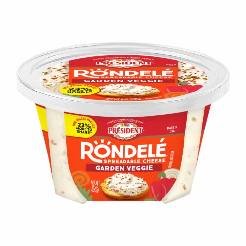 Président® Rondelé® Creamy Whipped Garden Veggie Spreadable Cheese 8 oz Perspective: back