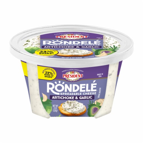 President® Rondelé® Creamy Whipped Artichoke & Garlic Spreadable Cheese 8 oz Perspective: back