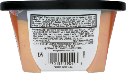 President Pub Cheese Cheddar & Port Wine Spreadable Cheese Perspective: back