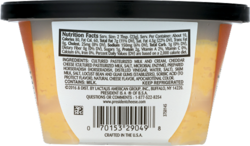 President® Cheddar and Horseradish Pub Cheese Perspective: back