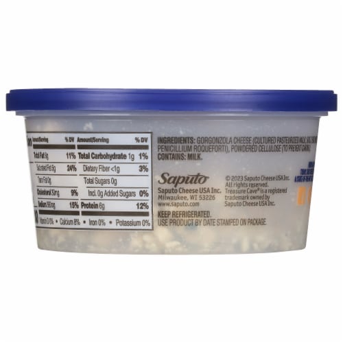 Treasure Cave® Crumbled Gorgonzola Cheese Perspective: back