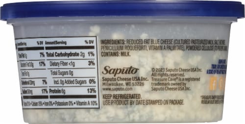 Treasure Cave Reduced Fat Crumbled Blue Cheese Perspective: back