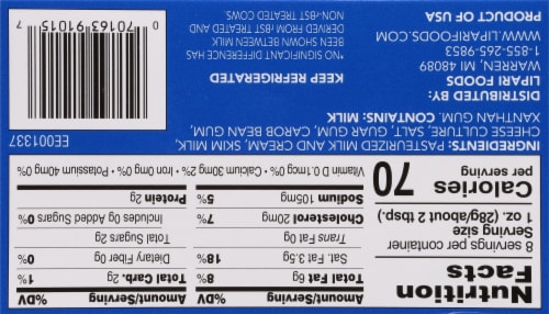 Dairy Fresh Pasteurized Low Fat Cream Cheese Perspective: back