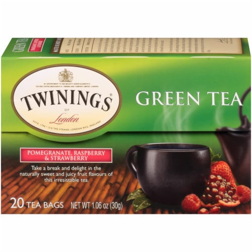 Twinings Of London Pomegranate Raspberry & Strawberry Green Tea Bags Perspective: back
