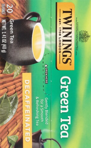Twinings Of London Decaffeinated Green Tea Bags Perspective: back