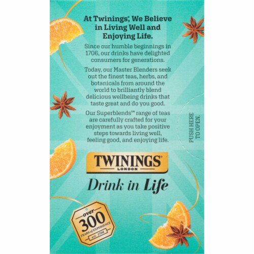 Twinings of London Soothing Turmeric Tea Bags Perspective: back