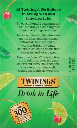 Twinings of London® Energize Matcha Tea Bags Perspective: back