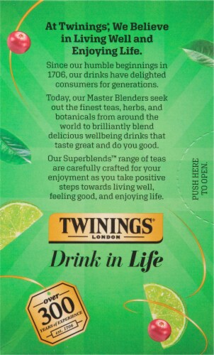 Twinings Energize Matcha Cranberry & Lime Perspective: back