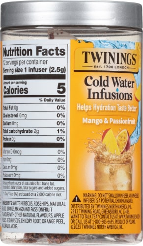 Twinings of London® Cold Infuse Passionfruit Mango & Blood Orange Cold Water Enhancer Perspective: back