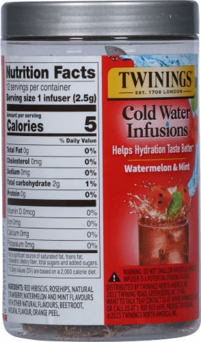 Twinings® of London Cold Infuse™ Watermelon Strawberry & Mint Flavored Cold Water Enhancer Perspective: back