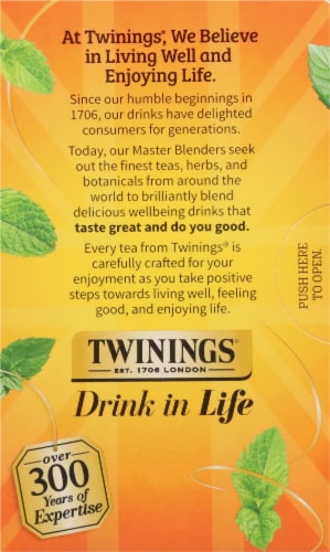Twinings® Of London Probiotics Peppermint & Fennel Herbal Tea Bags Perspective: back