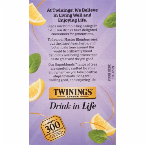 Twinings Of London® Adaptogens Detox Grapefruit and Basil Green Tea Bags Perspective: back