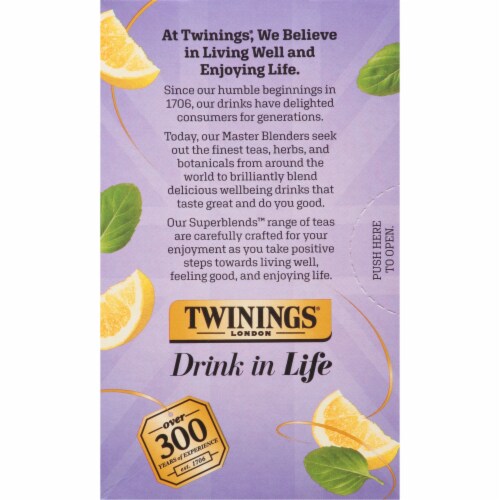 Twinings Of London Adaptogens Detox Grapefruit and Basil Green Tea Perspective: back