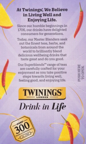Twinings Of London Adaptogens Boost Mango Chili Chai Herbal Tea Perspective: back