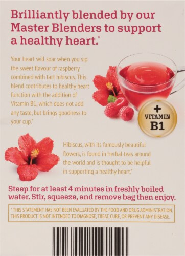 Twinings® of London Heartea+ Raspberry Flavored Hibiscus Herbal Tea Perspective: back