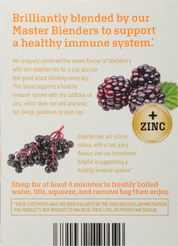 Twinings® Londin Immue Support+ Blackberry Flavored Tea Bags Perspective: back