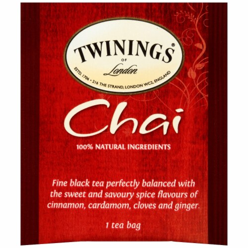 Twinings Chai Tea 25 Tea Bags - 1.76 oz (50 g) Perspective: back