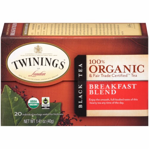Twinings Of London Organic Breakfast Blend Black Tea Bags Perspective: back