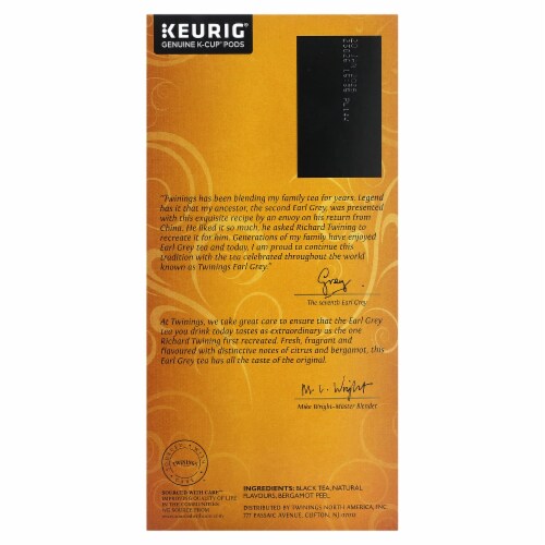 Twinings Earl Grey K-Cup Pods for Keurig, Caffeinated Black Tea Flavoured with Citrus and Perspective: back