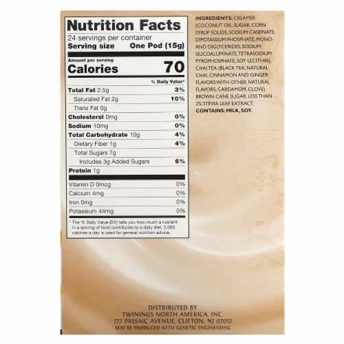 Twinings Chai Latte Black Tea 24 K Cup Pods 24 Count Foods Co