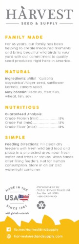 Harvest Seed & Supply Wild Finch Wild Bird Food Perspective: back