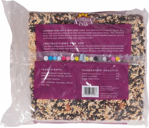 Audubon Park Nut & Fruit Seed Cake Bird Food Perspective: back