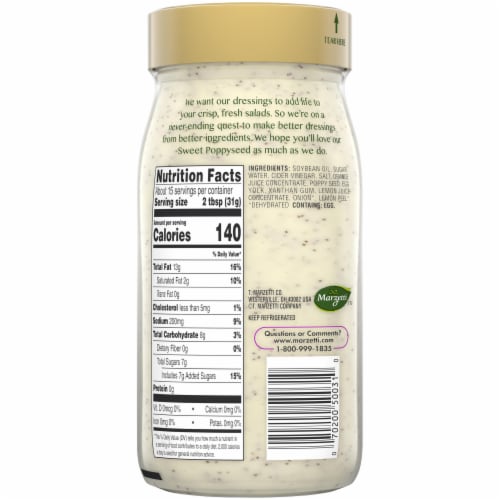 Marzetti Sweet Poppyseed Dressing Perspective: back