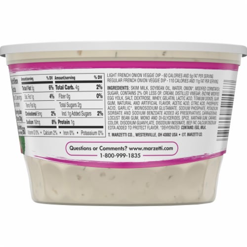 Marzetti Light French Onion Veggie Dip Perspective: back