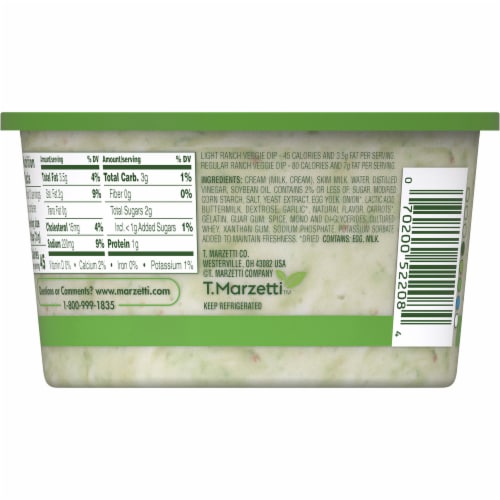 Marzetti Light Ranch Veggie Dip Perspective: back