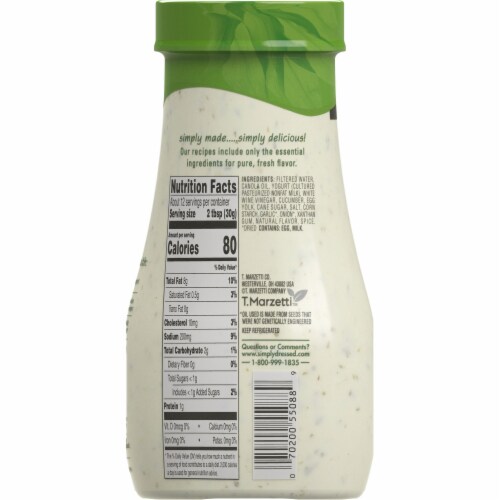 Marzetti Simply Dressed Cucumber Ranch Dressing Perspective: back