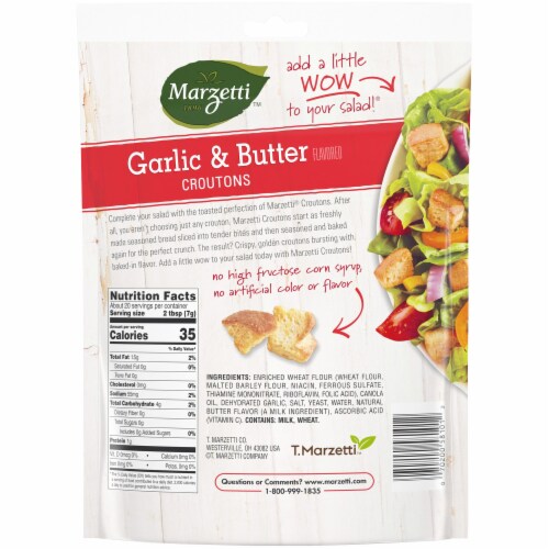 Marzetti Baked Croutons Garlic and Butter 5 oz (Pack of 6) Perspective: back