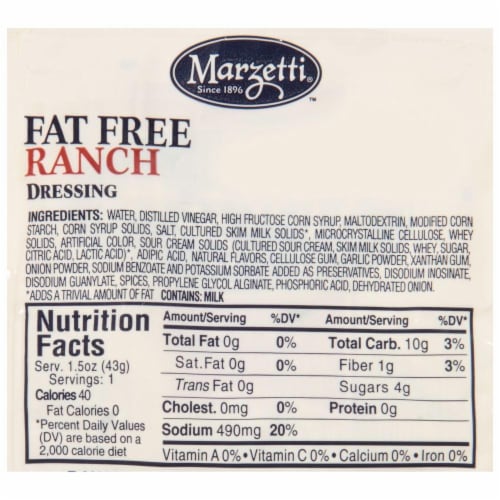 Marzetti Fat-Free Ranch Dressing Perspective: back
