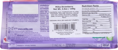 Milka Strawberry Chocolate Bar Perspective: back