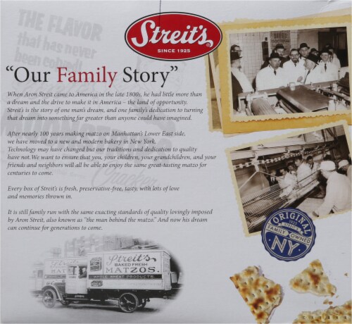 Streit's Lightly Salted Matzos Perspective: back