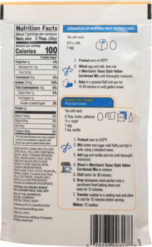 Morrison's® Texas Style Yellow Cornbread Mix Perspective: back