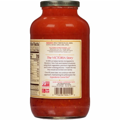 Victoria® Marinara Sauce 40 oz. Jar Perspective: back
