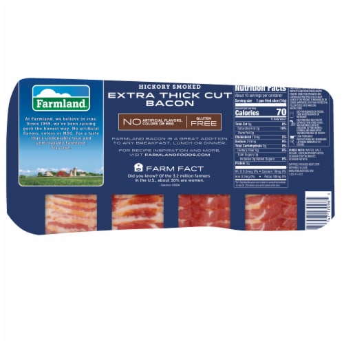 Farmland Hickory Smoked Extra Thick Cut Bacon Perspective: back