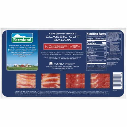 Farmland Applewood Smoked Classic Cut Bacon Perspective: back