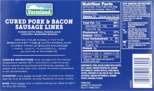 Farmland® Pork & Bacon Sausage Links Perspective: back