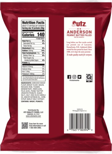 Utz® HK Anderson Peanut Butter Filled Pretzel Nuggets Perspective: back