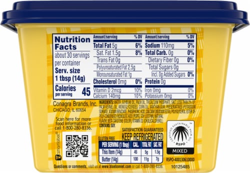Blue Bonnet® Calcium and Vitamin D Soft Vegetable Oil Spread Perspective: back