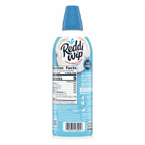 Reddi Wip Fat Free Whipped Topping Made With Real Cream Perspective: back