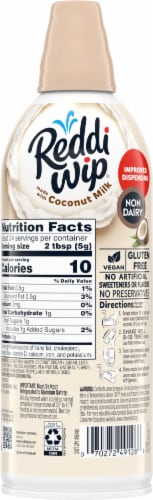 Reddi Wip® Non-Dairy Coconut Whipped Topping Perspective: back