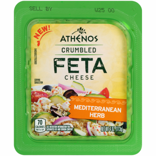 Athenos Mediterranean Herb Crumbled Feta Cheese Perspective: back