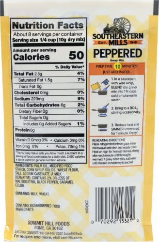 Southeastern Mills® Peppered Gravy Mix Perspective: back